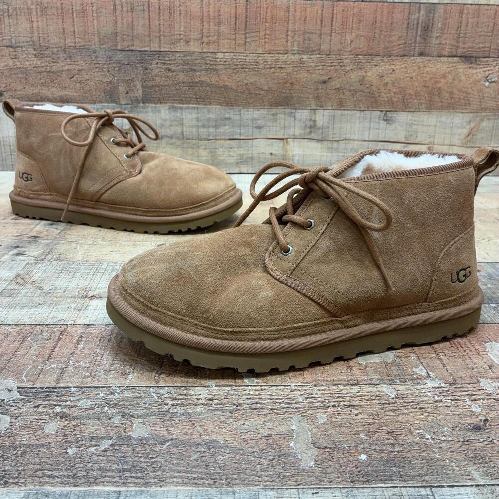 UGG 3236 Boots Mens Size 11 44 Brown Suede Shearling Chukka Ankle Winter Lined
